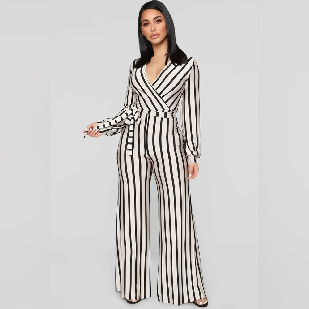 Fashion Nova “Right Up My Alley Striped Jumpsuit”